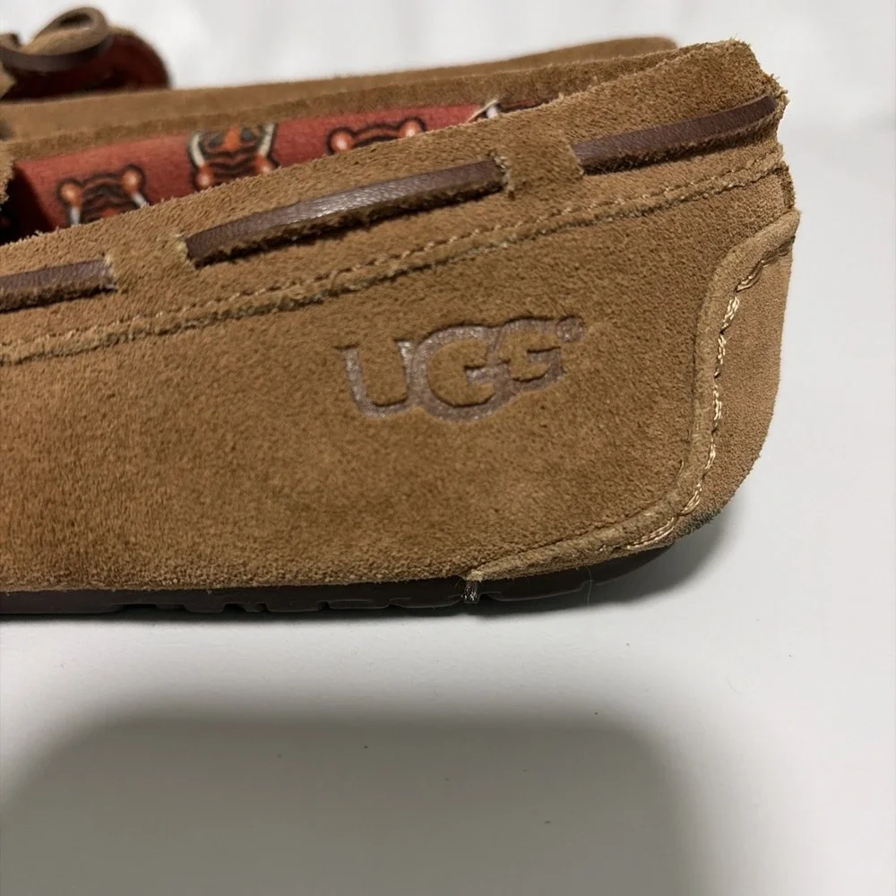 UGG Kid Ryder Jungle Moccasin Slippers 1005160K Brown Suede Youth Size 3